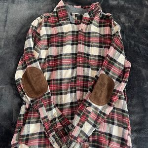 J. Crew Plaid Flannel shirt with elbow patches